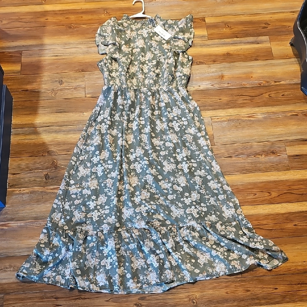Floral Green Dress
